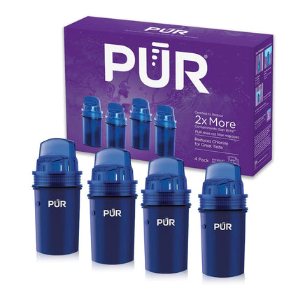 PUR Filtro de Repuesto para Jarra de Agua, 2 Etapas - Azul - 4 Unidad (Paquete de 1) - Paquete de 4