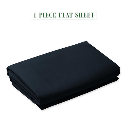 Elegant Comfort Sábana Plana Lisa de Lujo de 1500 Hilos, Ultra Suaves Calidad de Hotel, sábanas de Microfibra Suave y Transpirable para el hogar, Libre de Arrugas, 1 Pieza, King, Negro