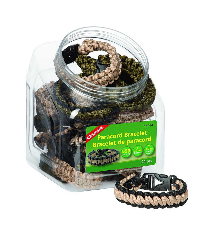 Coghlan's 1408 Bracelets Bowl of Paracord, Pack of 24