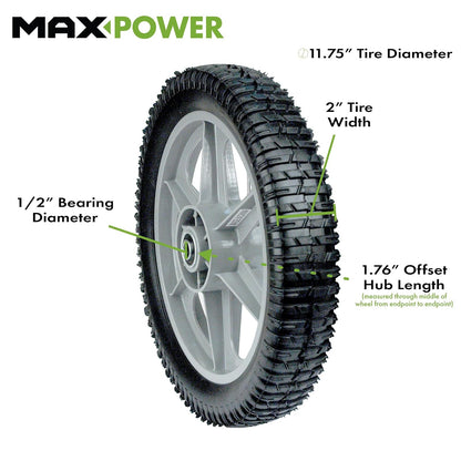 Maxpower Rueda de Radios de Plástico 335112 | 12 pulgadas, Compatible con Poulan/Husqvarna/Craftsman