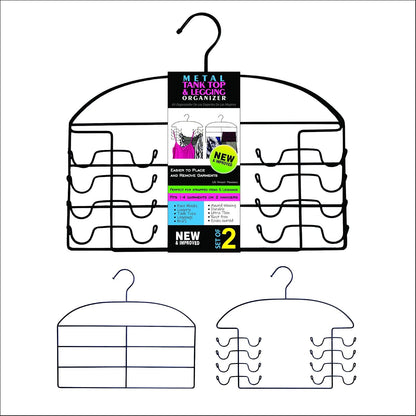 Perchas organizadoras para clóset, Negro, 1 tank, 1 legging, 1, 2