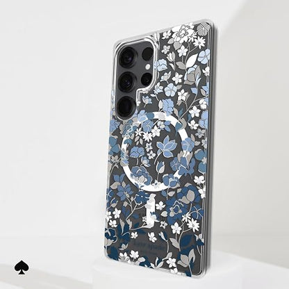 Kate Spade New York - Funda para Samsung Galaxy S25 Ultra (Carga magnética e inalámbrica), diseño de Flores Azules