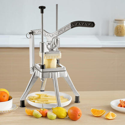 VEVOR - Picador comercial de verduras con 4 cuchillas de repuesto, cortador de patatas francesas de acero inoxidable y cortador de frutas para restaurantes y cocina casera