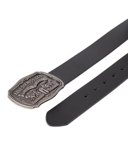 Levi's Cinturón de piel para hombre con hebilla de placa