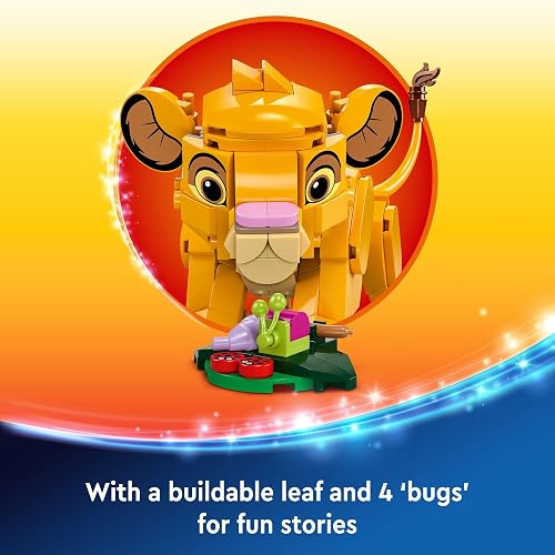 LEGO® | Disney El Rey León: Simba Cachorro: Juguete Infantil construible con Figura articulada, para Jugar y exhibir, Regalo Divertido para niñas y niños de 6 años en adelante 43243