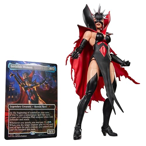 Marvel Legends Series, Marvel Super Heroes y Magic: The Gathering, Malice (Sue Storm), Figura Fantastic Four de 15 cm con Carta Exclusiva Metalizada de colección para el Juego