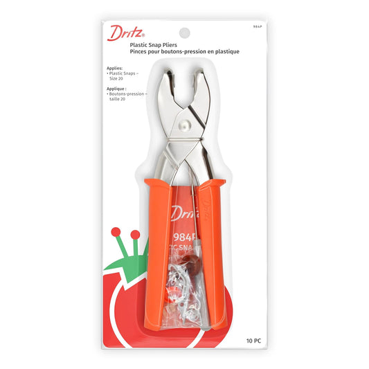 Dritz 984P Plastic Snap Pliers, Silver/Orange