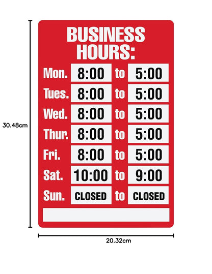 Cosco Kit de letreros, Horario de negocios, 20 x 30 cm (098071)