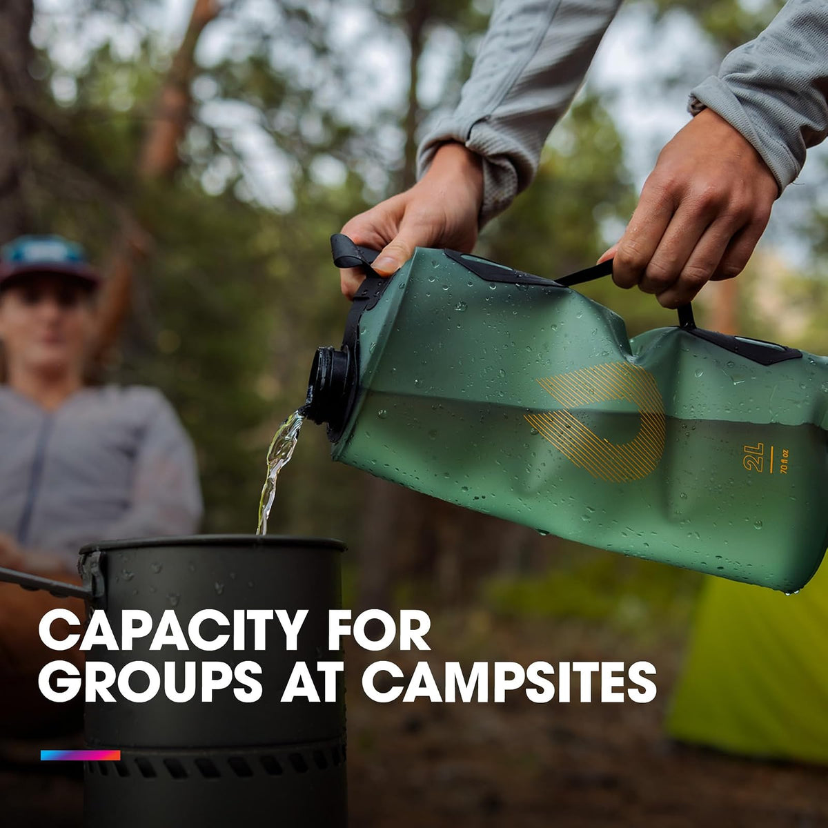 Almacenamiento de agua plegable para camping (2 L, 3 L, 4 L, 6 L, 10 L) – Sin BPA y PVC, bolsa de depósito de hidratación, a prueba de fugas