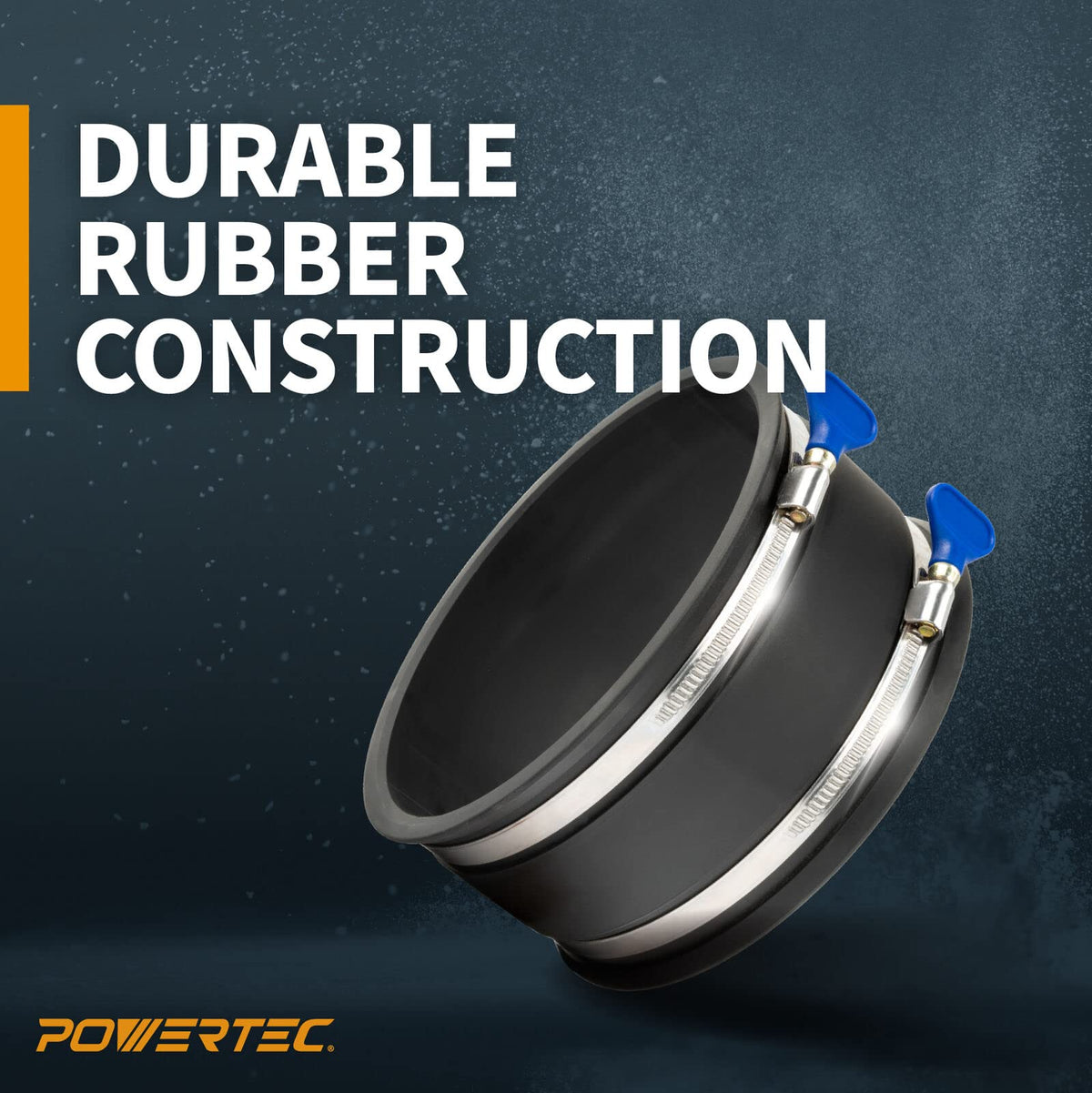 POWERTEC 70362 Reductor de recogida de polvo de 6 pulgadas OD a 4 pulgadas OD con puño flexible de control de polvo de 6 pulgadas
