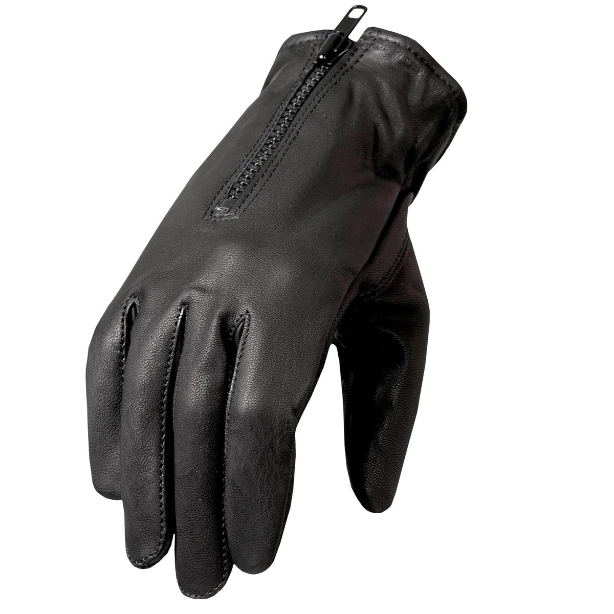 Hot Leathers - Guantes de Piel con Forro Polar (tamaño Mediano), Color Negro
