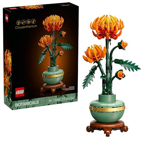 LEGO® Icons Crisantemo Colección Botanical Flores Orientales - Set de Construcción Creativa para Adultos, Ideal como Regalo para Ocasiones Especiales 10368