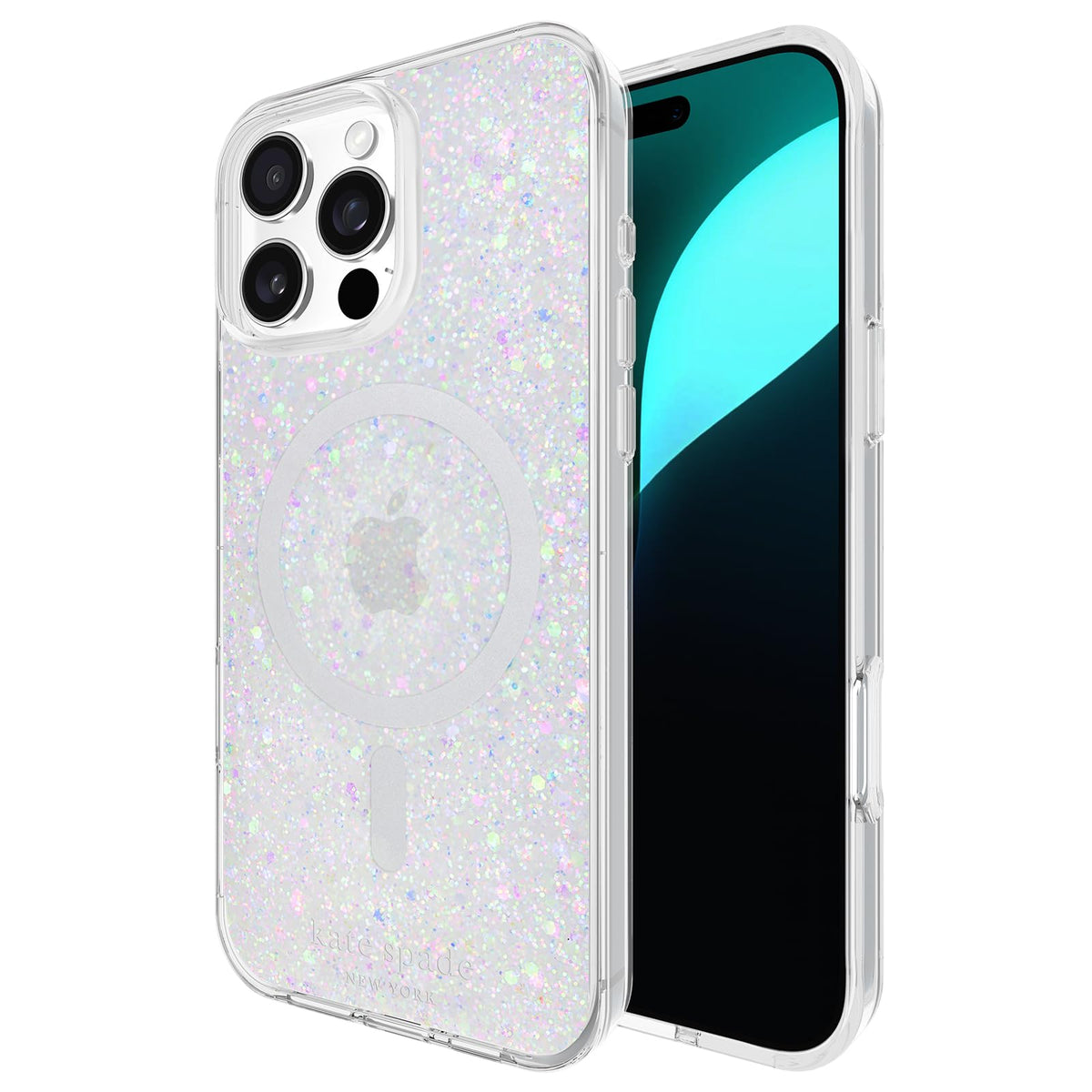 Kate Spade New York Funda para iPhone 16 Pro Max, Compatible con MagSafe - Chunky Glitter Iridescent
