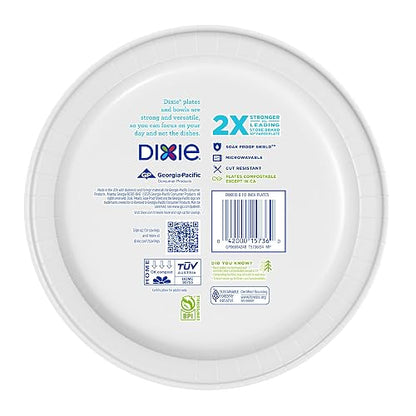 Dixie Paper Plates, 8 1/2 inch, Dinner Size Printed Disposable Plate, 90 Count