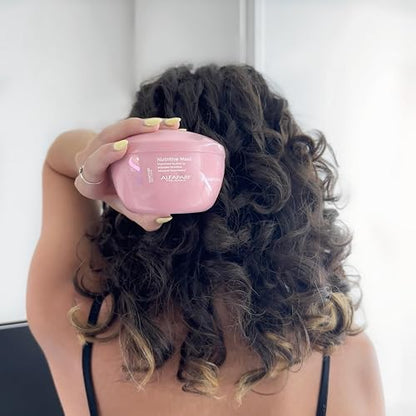 Alfaparf Milano Semi Di Lino máscara nutritiva para cabello seco – seguro en cabello tratado con color – Sulfato, SLS, parabenos y parafina – calidad de salón profesional, 6.76 oz (199.91 ml)