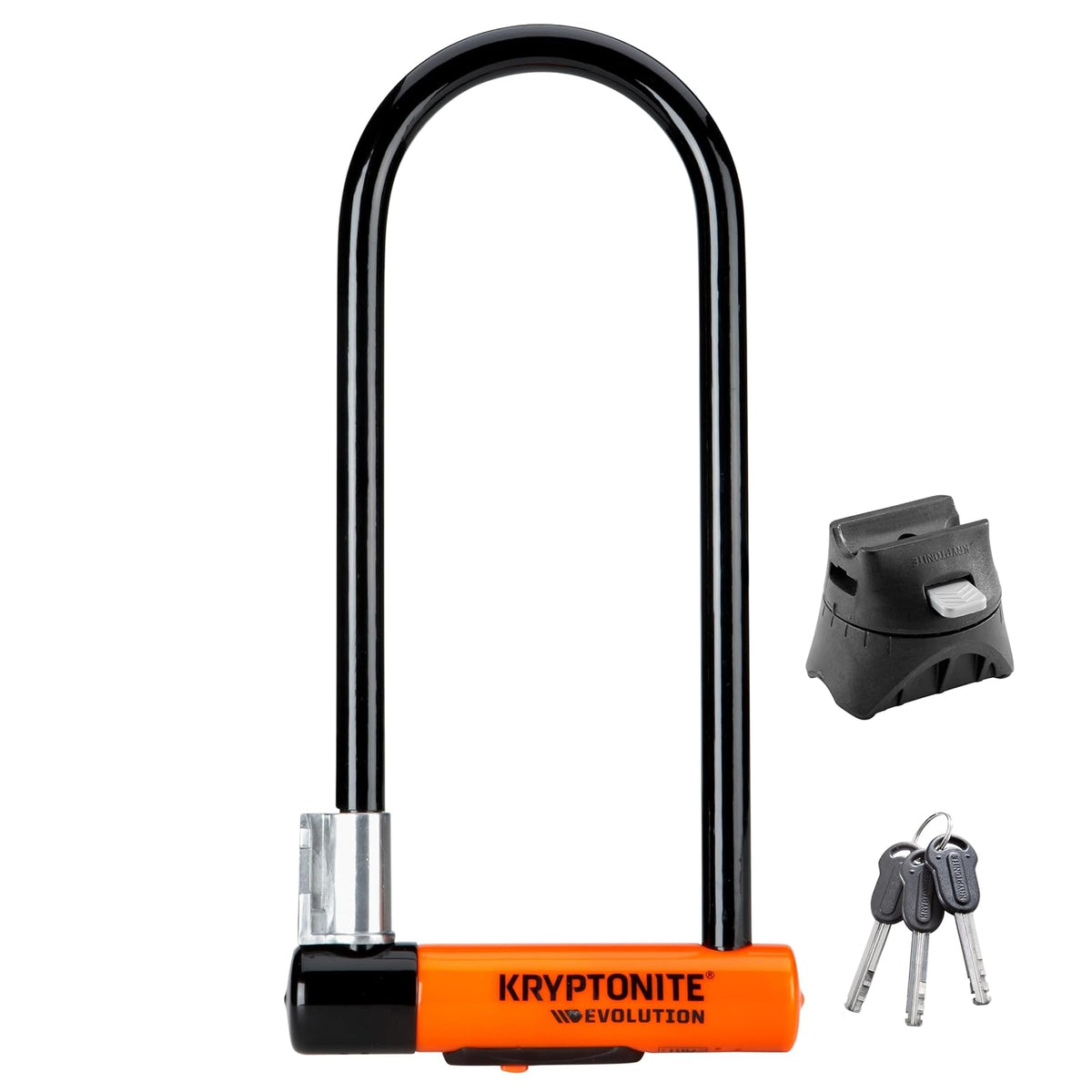 Kryptonite Evolution LS - Bloqueo en U, Resistente antirrobo Vendido Seguro para Bicicleta Dorada, grillete de 14 mm con Soporte de Montaje y Llaves, Cerradura de Alta Seguridad para Bicicleta