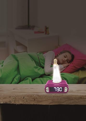 Lexibook - Disney Frozen Reloj Despertador con Luz Nocturna y Sonidos con Pantalla LCD Digital y Elsa luz de Noche integrada, Color Azul - RL800FZ