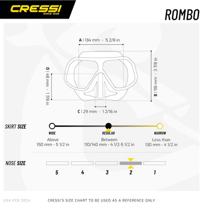 Cressi Lightweight Frameless Mask for Spearfishing, Freediving, and Snorkeling- Flexible and Sturdy- Rombo: Designed in Italy