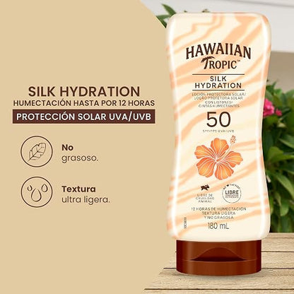 Hawaiian Tropic Silk Protector Solar 50 FPS Loción de 180ml