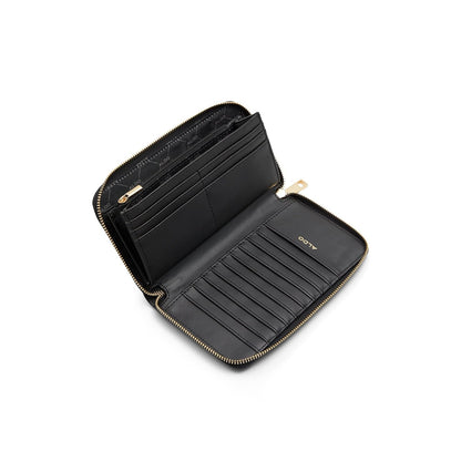 ALDO Billetera Ligosullo para Mujeres, Negro, Material Sintético, 4 Compartimentos, Compacto