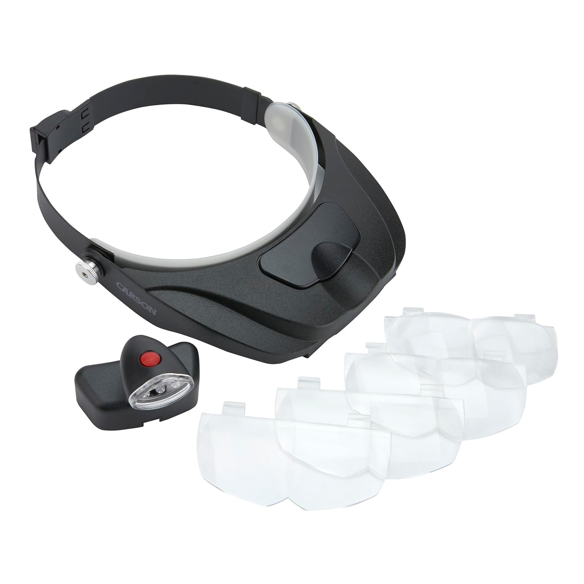 Carson Pro Series Magnivisor Deluxe Lupa con Luz LED Y 4 Lentes Diferentes (1,5X, 2X, 2,5X, 3X)- Negro (CP-60)