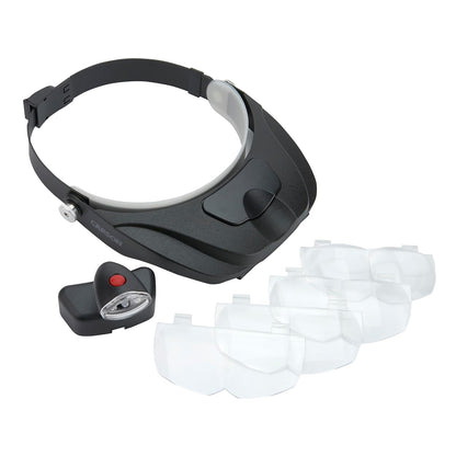 Carson Pro Series Magnivisor Deluxe Lupa con Luz LED Y 4 Lentes Diferentes (1,5X, 2X, 2,5X, 3X)- Negro (CP-60)