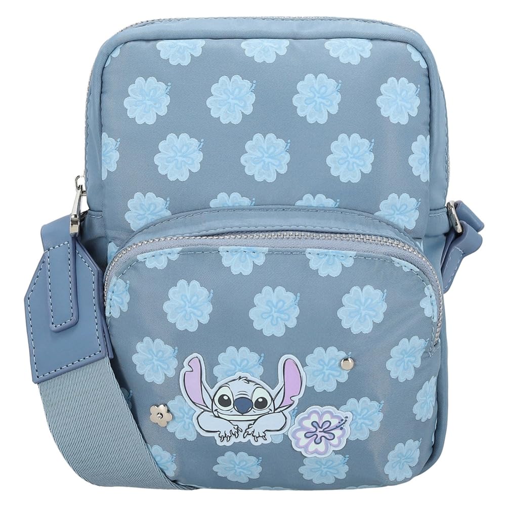 W Capsule Stitch Porta Celular para Mujer Azul Acattootcw | Azul, para mujer, estampado Disney, fabric de textura lisa, 15x7x21 cm