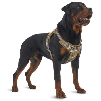 Auroth Arnés Táctico para Perro, Sin Tirones, Reflectante, Ajustable - Camuflaje de bosque - L