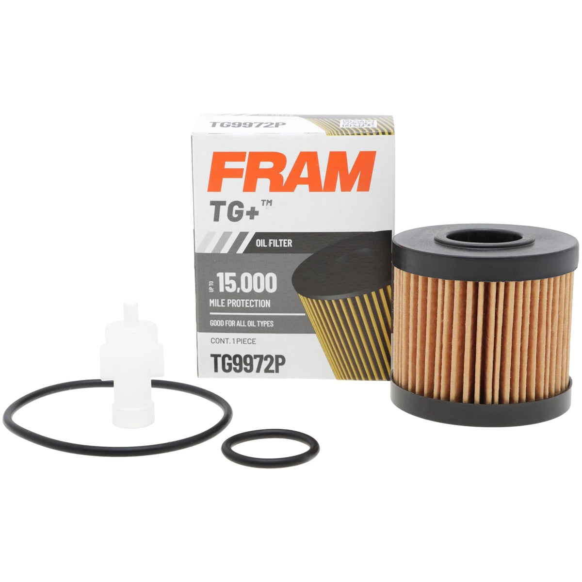 FRAM Tough Guard TG9972 - Filtro de aceite de motor giratorio de cambio de millas de 15 K para modelos de vehículos seleccionados, filtro de aceite superior de protección del motor del vehículo