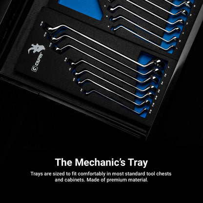 Capri Tools - Juego de llaves de extremo de doble caja de 75 grados, 1/4 a 1 pulgada, SAE, 7 piezas con bandeja del mecánico