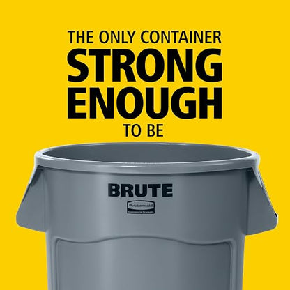 Rubbermaid Commercial Products BRUTE® – Contenedor para Recolección de Residuos con Manijas Ergonómicas, Bote que no se Decolora, Deforma ni Agrieta, Capacidad de 121 L, Gris FG263200GRAY