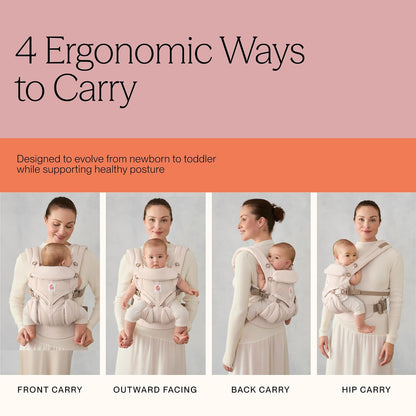 Ergobaby Omni Classic Baby Carrier Portabebés para bebé Recién nacido para niños pequeños con soporte lumbar (7-45 libras) Red, Onyx Negro