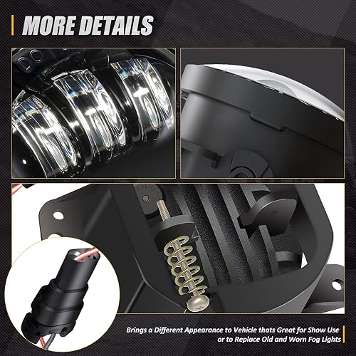NUVISION LIGHTING NVL-FL-001 Luz antiniebla LED de 4 Pulgadas Compatible con Jeep Wrangler 07-17/11-14 Charger / 14-18 Cherokee /10-19 Journey (Izquierda y Derecha) Aprobado por Dot