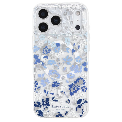 Kate Spade New York Funda para iPhone 17 Pro Max Compatible con MagSafe - Gemas azules para macizo de flores