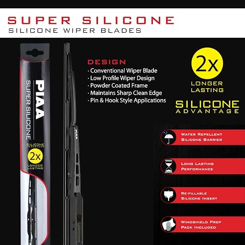 PIAA Aero Vogue Premium – de silicona para limpiaparabrisas 1, 26 Inches | Reemplazo de limpiaparabrisas OEM para todas las estaciones, 26in / 650 mm, paquete de 1