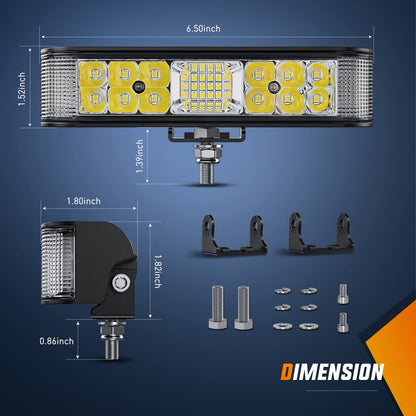 Nilight W0434 Paquete de 2 Cápsulas LED de Disparo Lateral de 6.5 Pulgadas 60 W, para Camión/ATV/UTV/Barco