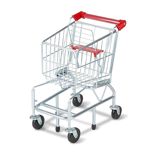 Melissa & Doug Carrito de Compras de Juguete con Estructura Metálico Resistente, Set de Juego de Cocina, Carro de Compras para Niños (59.055 cm Alto x 29.845 cm Ancho x 38.1 cm Largo)