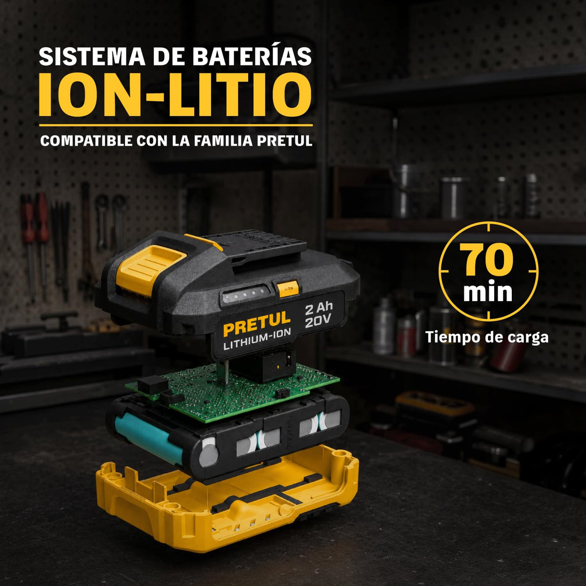 PRETUL TALI-20P2, Taladro/destornillador 1/2", 20V con 1 batería de 2Ah