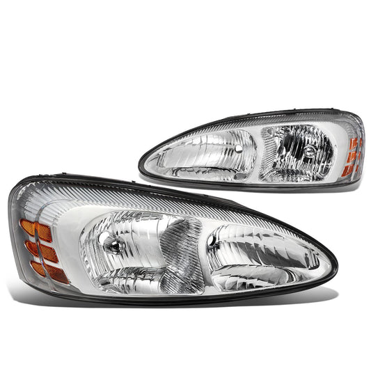 Dna Motoring Faros Delanteros Cromados Ámbar de Repuesto para Grand Prix 04-08, HL-OH-PGPR04-CH-AM