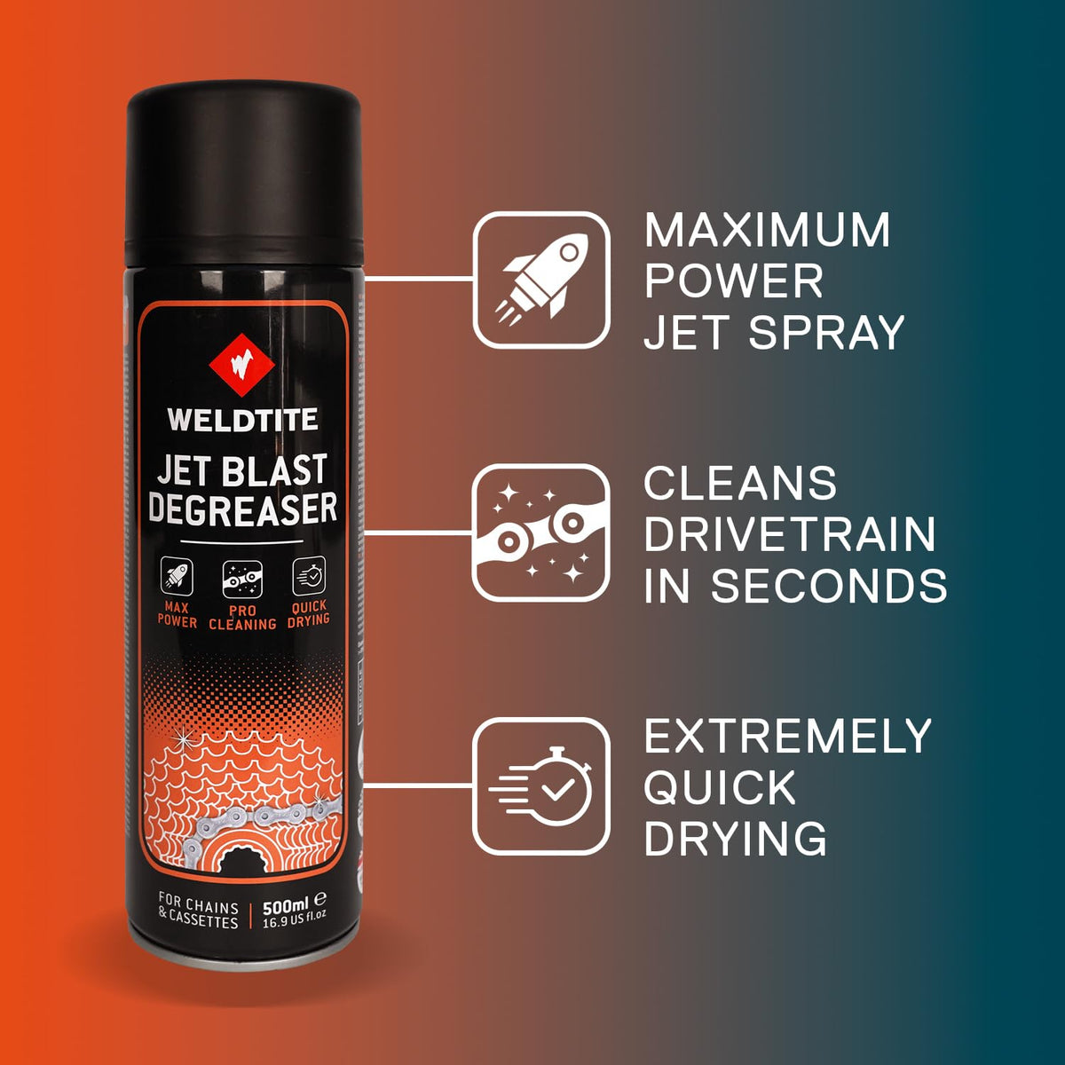 Desengrasante Jet Blast Spray Weldtite 500Ml