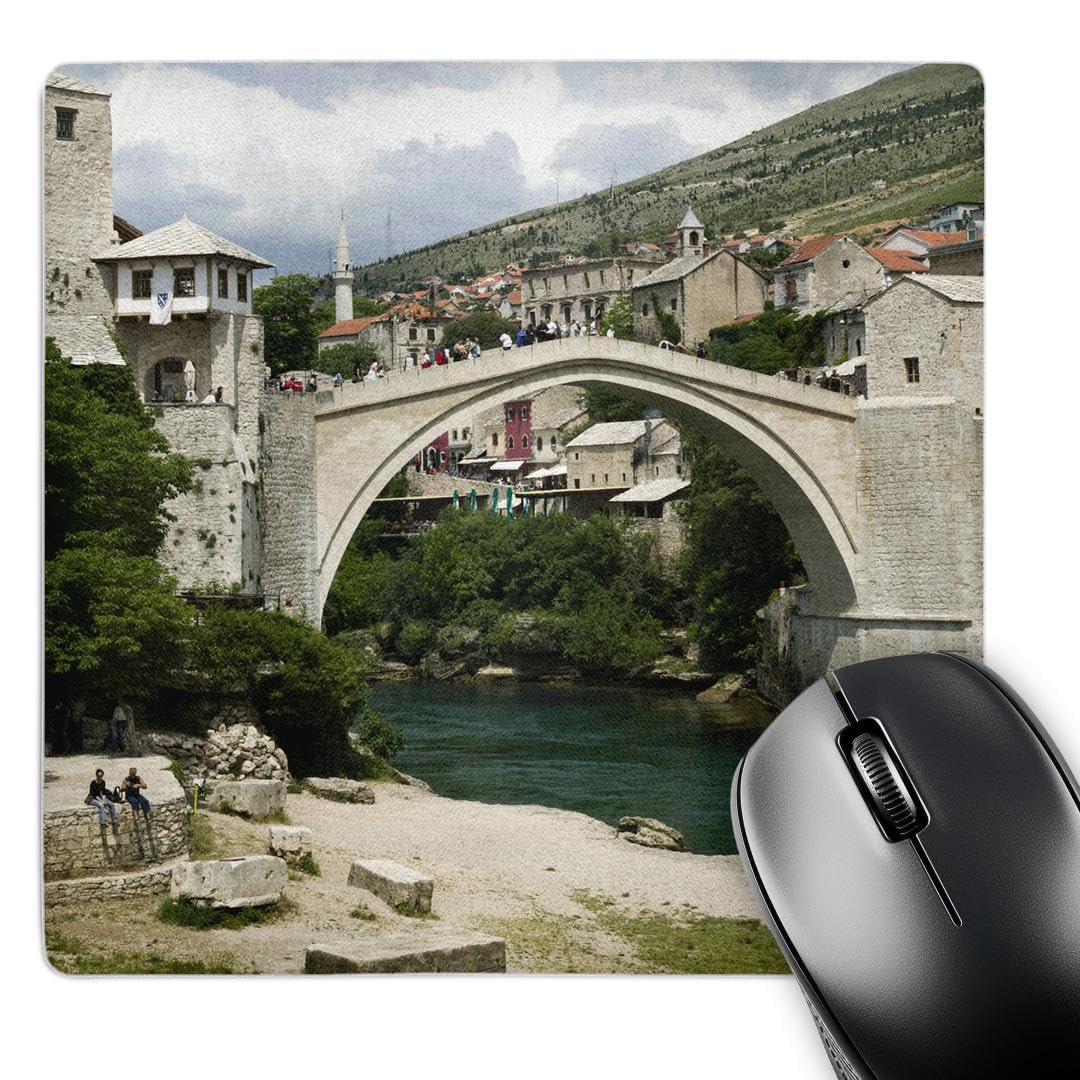 3dRose 8 x 8 x 0.25 Bosnia-Hercegovina Mostar Old Bridge Stari Most Walter Bibikow Mouse Pad (mp_82890_1)