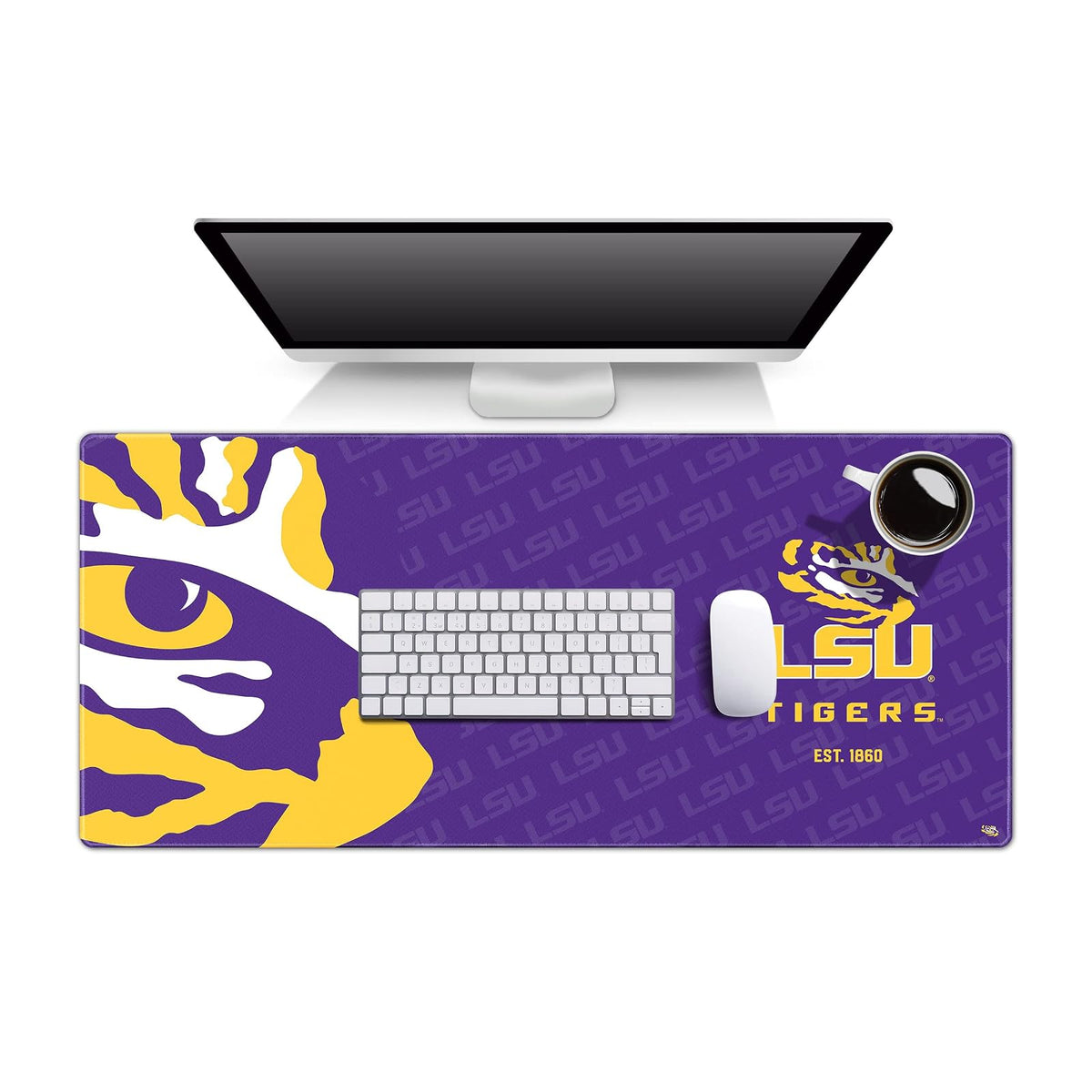 YouTheFan NCAA Florida State Seminoles Logo Series Desk Pad, Team Colors - LSU Tigers