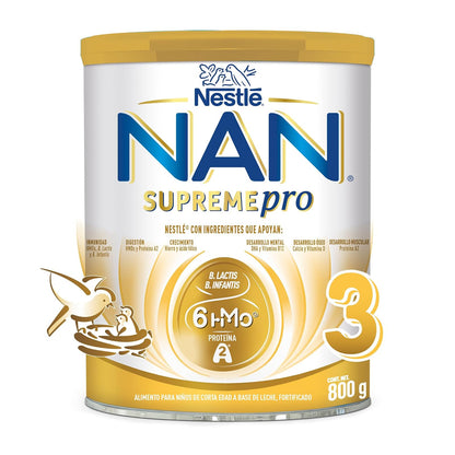 NAN 3 Supreme Pro Alimento Para Niños A Base de Leche, 1 Año, Lata 800 g