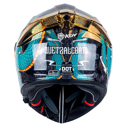 KOV Casco Thunder Quetzalcoatl Verde Abatible Dot Talla M
