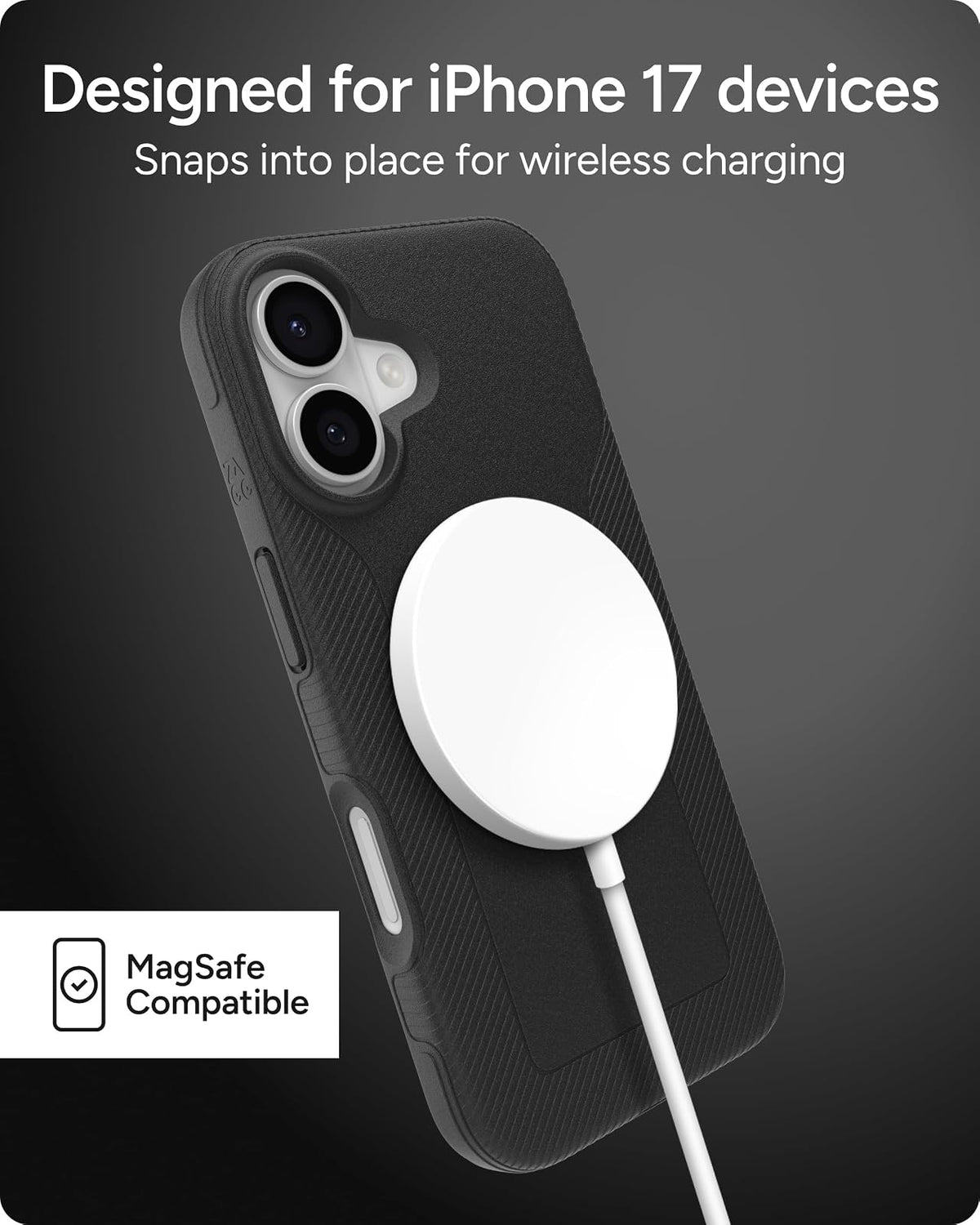 ZAGG Luxe - Funda para iPhone 17, Color Negro, grafeno Duradero para protección contra caídas (3 m), diseño Delgado y Ligero, Compatible con MagSafe