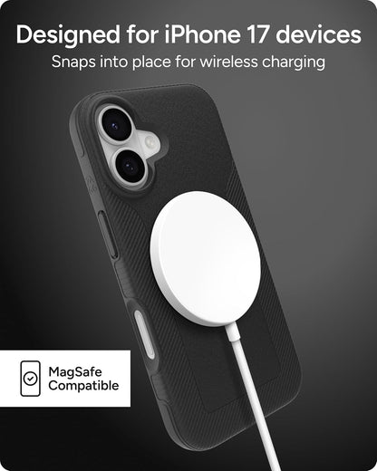 ZAGG Luxe - Funda para iPhone 17, Color Negro, grafeno Duradero para protección contra caídas (3 m), diseño Delgado y Ligero, Compatible con MagSafe