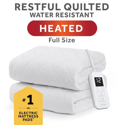 Sunbeam Heated Mattress Pad | Waterproof, 10 Heat Settings, Full