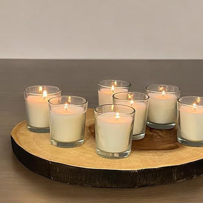 Stonebriar - Paquete de 48 velas votivas de vidrio transparente sin perfume de larga duración