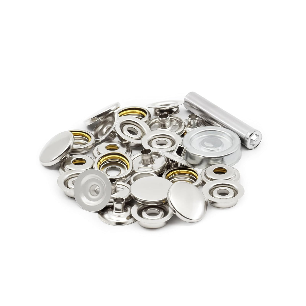 Dritz 18-65 Heavy Duty Snap Fastener Kit, Size 24 (5/8-Inch), Nickel-Plated Brass, 7 Sets