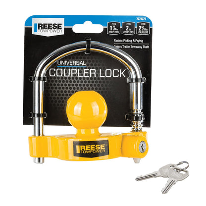 Reese Towpower Bloqueo de Acoplador 72783, Ajustable, Amarillo y Cromado